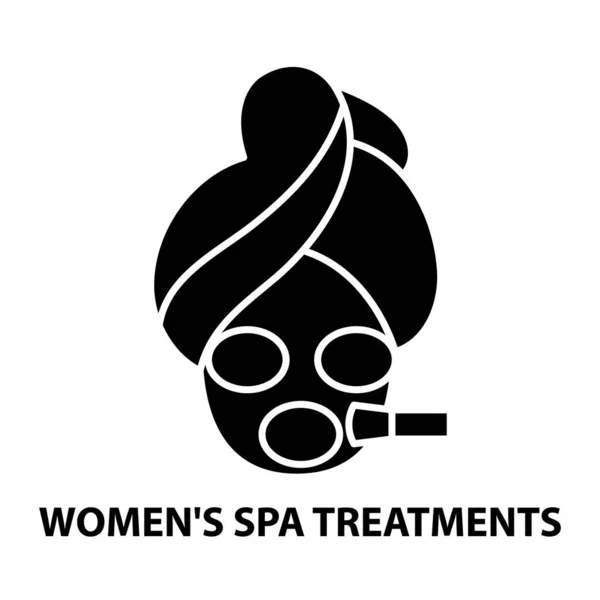 Icône de soins spa pour femmes, signe vectoriel noir avec touches modifiables, illustration de concept — Image vectorielle