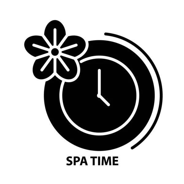 Icône de temps de spa, signe vectoriel noir avec touches modifiables, illustration de concept — Image vectorielle