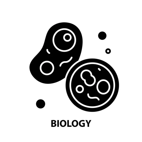 Icono de la biología, signo de vector negro con trazos editables, ilustración conceptual — Archivo Imágenes Vectoriales