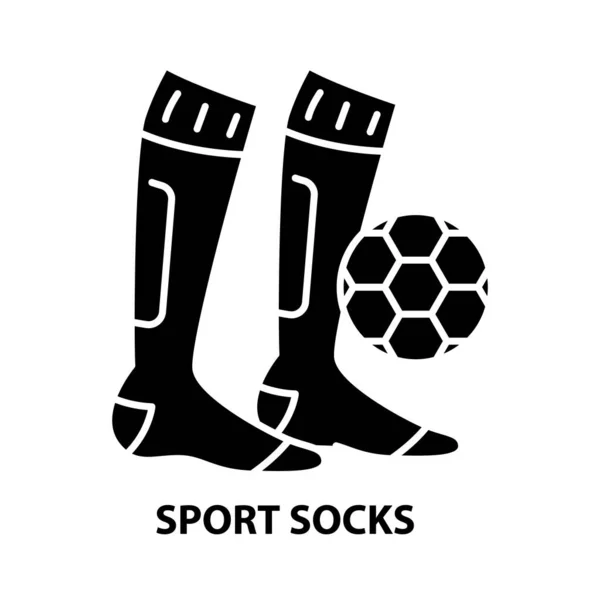 Sport strumpor ikon, svart vektor tecken med redigerbara drag, koncept illustration — Stock vektor