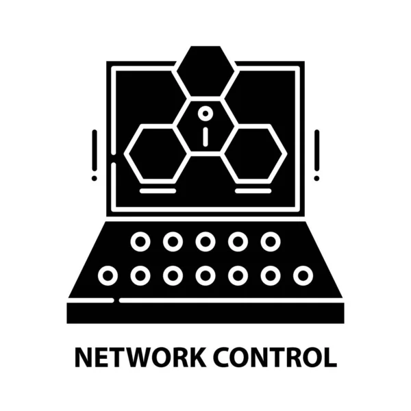 Icône de contrôle réseau, signe vectoriel noir avec touches modifiables, illustration de concept — Image vectorielle