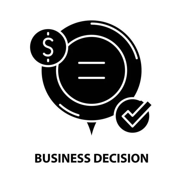 Icona della decisione aziendale, segno vettoriale nero con tratti modificabili, illustrazione concettuale — Vettoriale Stock