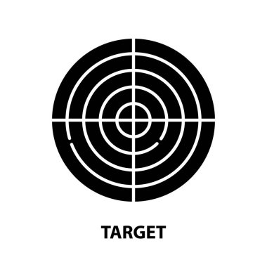 hedef simge, düzenlenebilir vuruşlarla siyah vektör işareti, konsept illüstrasyon