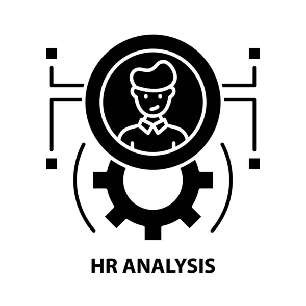 Hr analyse icoon, zwarte vector teken met bewerkbare slagen, concept illustratie — Stockvector