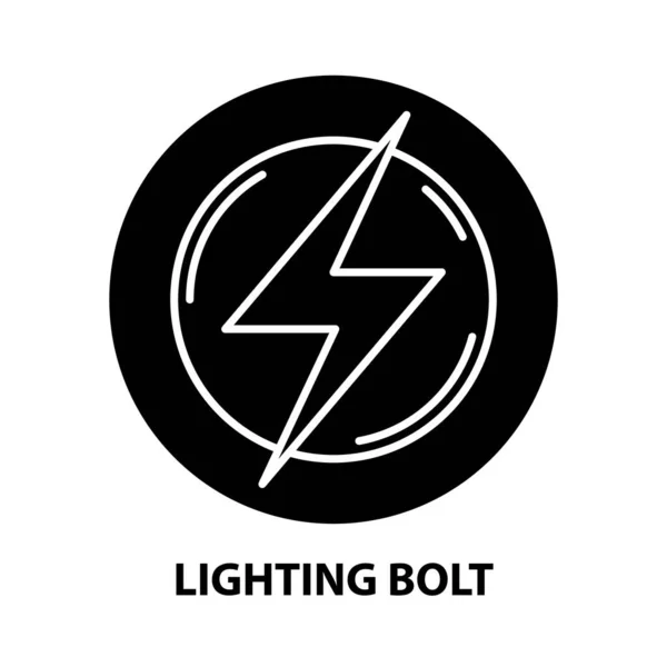 Icona del bullone di illuminazione, segno vettoriale nero con tratti modificabili, illustrazione concettuale — Vettoriale Stock