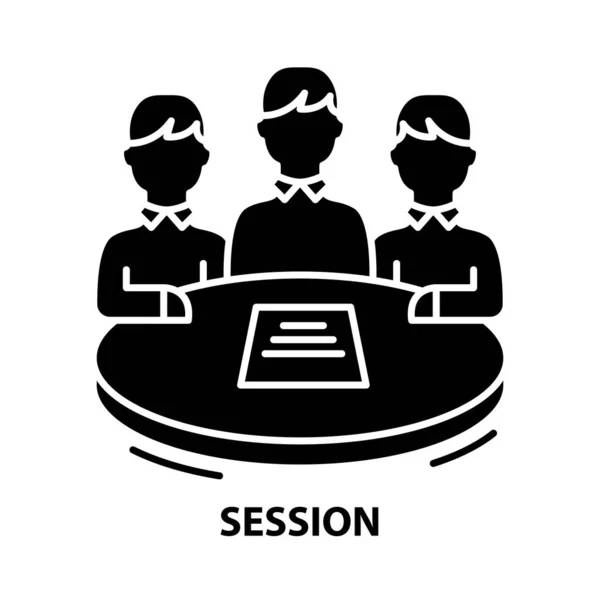 Session icon, black vector sign with editable stroke, 컨셉트 일러스트 — 스톡 벡터