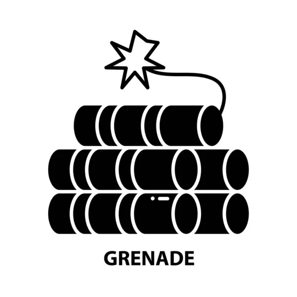 Icône grenade, signe vectoriel noir avec touches modifiables, illustration de concept — Image vectorielle