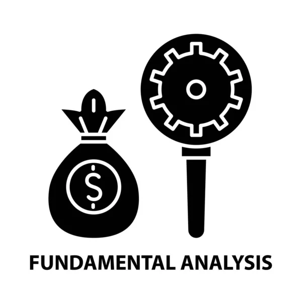 Fundamentele analyse icoon, zwart vectorteken met bewerkbare slagen, concept illustratie — Stockvector