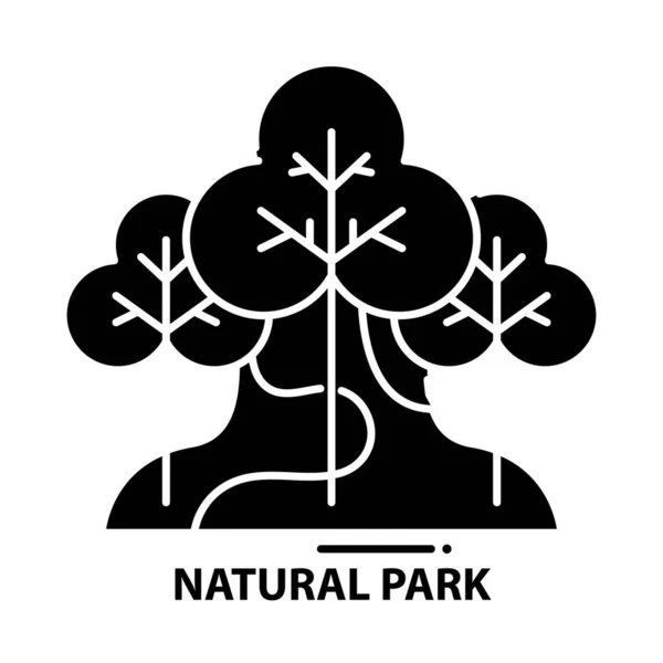 Natural park icon, black vector sign with editable strokes, concept illustration — Stock Vector