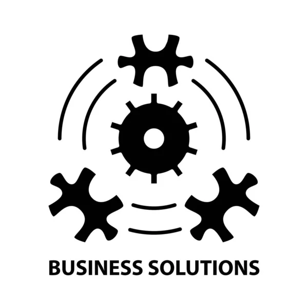 Business solution icon, black vector sign with editable stroke, 컨셉트 솔루션 아이콘 — 스톡 벡터