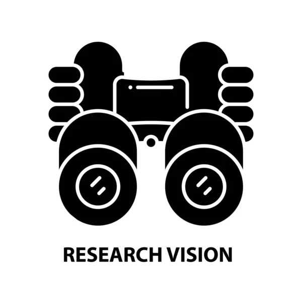 Icône de vision de recherche, signe vectoriel noir avec touches modifiables, illustration de concept — Image vectorielle