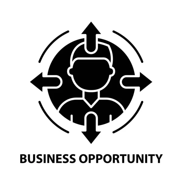 Icono de oportunidad de negocio, signo de vector negro con trazos editables, ilustración de concepto — Archivo Imágenes Vectoriales