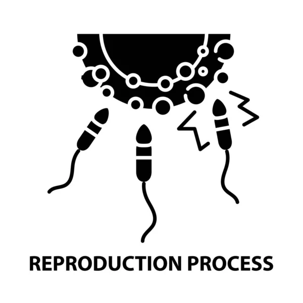 Icono del proceso de reproducción, signo de vector negro con trazos editables, ilustración conceptual — Archivo Imágenes Vectoriales