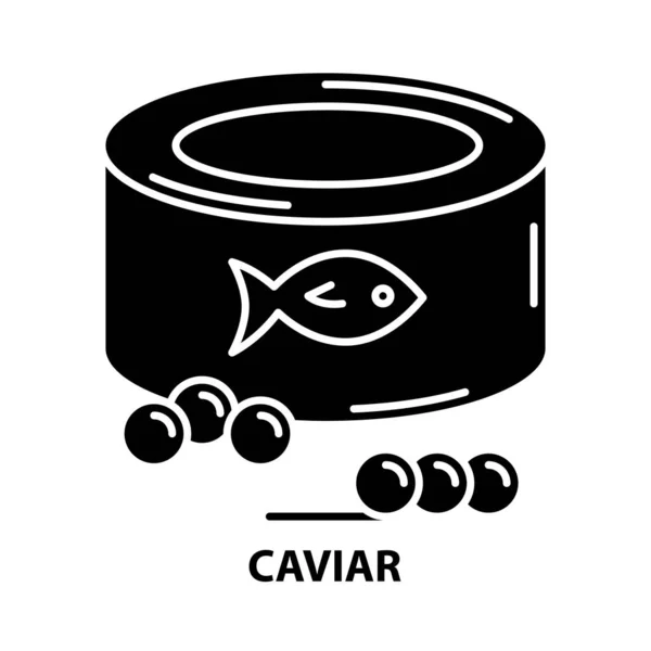 Icono de caviar, signo de vector negro con trazos editables, ilustración conceptual — Vector de stock