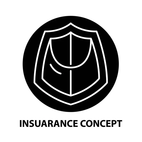 Icono de concepto de insuarance, signo de vector negro con trazos editables, ilustración de concepto — Archivo Imágenes Vectoriales