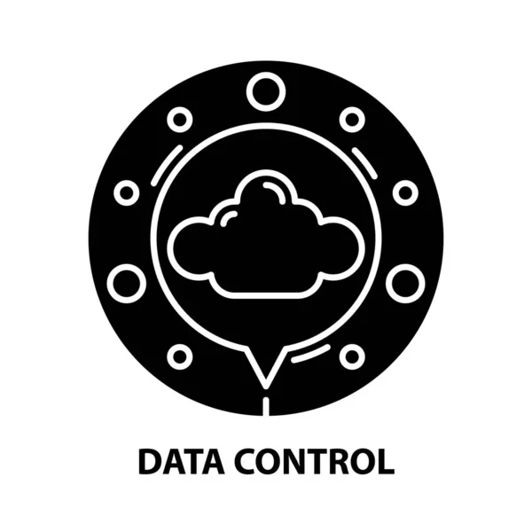 Ikona symbolu kontroli danych, czarny znak wektora z edytowalnymi pociągnięciami, ilustracja koncepcyjna — Wektor stockowy