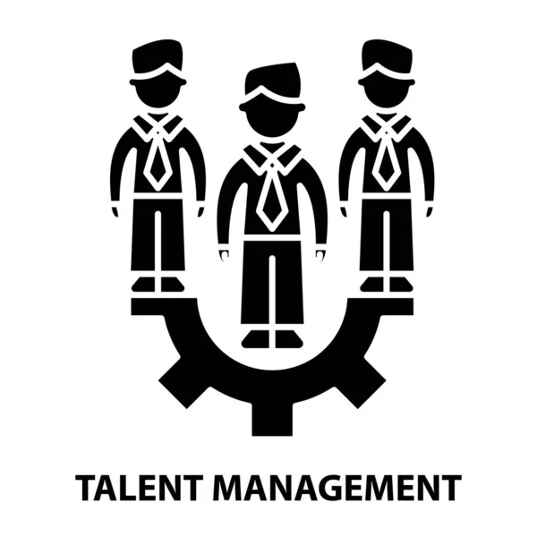 Talent management icoon, zwart vectorteken met aanpasbare slagen, concept illustratie — Stockvector