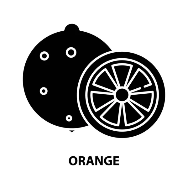 Ícone laranja, sinal vetorial preto com traços editáveis, ilustração conceito — Vetor de Stock