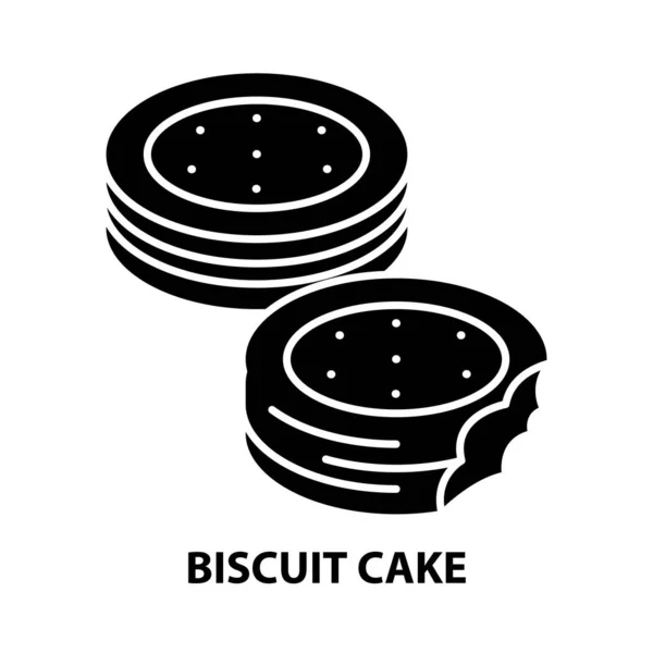 비스킷 케이크 아이콘, 검은 벡터 사인 편집 가능 한 획, 컨셉 일러스트 — 스톡 벡터