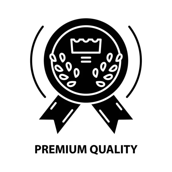 Icona di qualità premium, segno vettoriale nero con tratti modificabili, illustrazione concettuale — Vettoriale Stock
