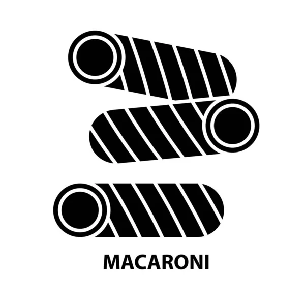 Makkaroni-Symbol, schwarzes Vektorzeichen mit editierbaren Strichen, Konzeptillustration — Stockvektor