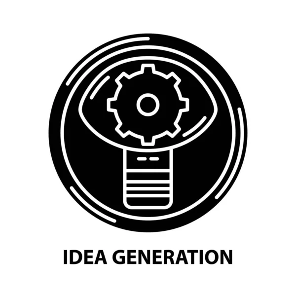 Idea generation icon, segno vettoriale nero con tratti modificabili, illustrazione concettuale — Vettoriale Stock