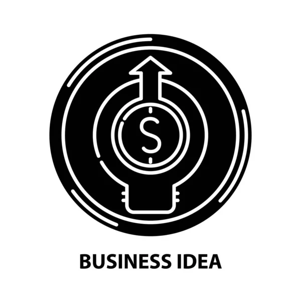 Icono de la idea de negocio, signo de vector negro con trazos editables, ilustración de concepto — Archivo Imágenes Vectoriales