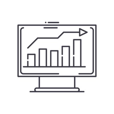 Yatırım politikası simgesi, doğrusal izole edilmiş illüstrasyon, ince çizgi vektörü, web tasarım işareti, düzenlenebilir beyaz arkaplan üzerinde çizgi konsept sembolü.