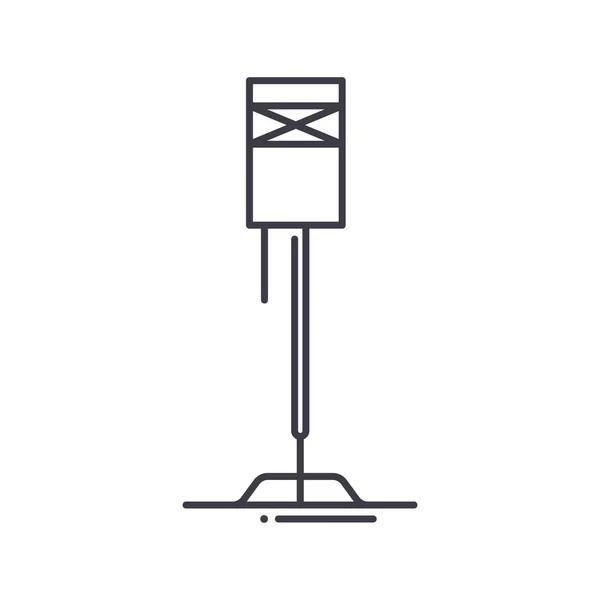 Icône de lampe intérieure, illustration linéaire isolée, vecteur de ligne mince, panneau de conception Web, symbole de concept de contour avec trait modifiable sur fond blanc. — Image vectorielle