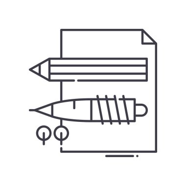 İstihbarat araçları simgesi, doğrusal izole resimleme, ince çizgi vektörü, web tasarım işareti, düzenlenebilir çizgi konsept sembolü beyaz arkaplan üzerinde.