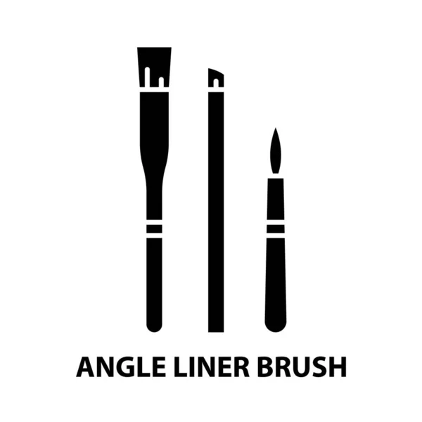 Winkellinerpinsel-Symbol, schwarzes Vektorzeichen mit editierbaren Strichen, Konzeptillustration — Stockvektor
