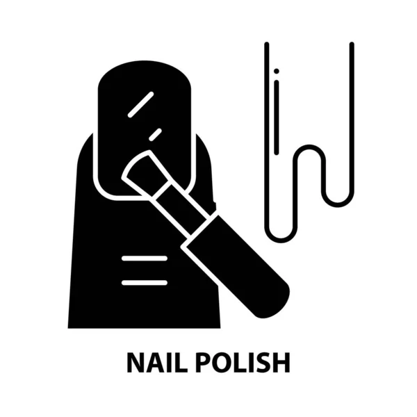 Nagellack-Symbol, schwarzes Vektorzeichen mit editierbaren Strichen, Konzeptillustration — Stockvektor