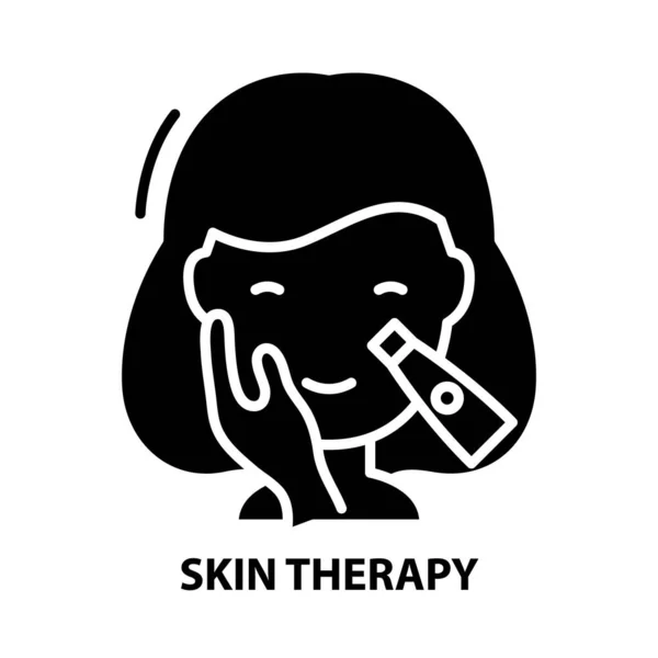 Skin therapy icon, μαύρο διάνυσμα υπογράψει με επεξεργάσιμο εγκεφαλικά επεισόδια, εικόνα έννοια — Διανυσματικό Αρχείο