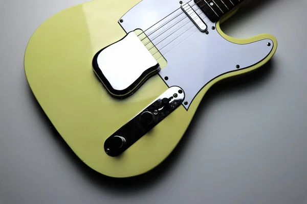 Blond Colorido Guitarra Elétrica Vintage Close — Fotografia de Stock
