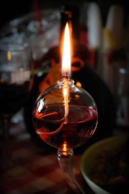 transparent glass lamp, creative retro candle