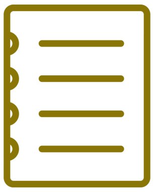 liste simgesi. Vektör biçimi düz sembol, beyaz renk, yuvarlak açılar, kahverengi arkaplan