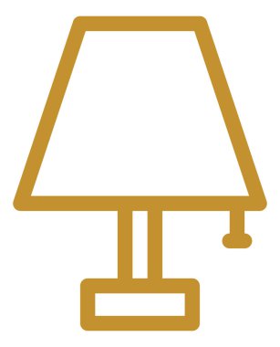 Düz dizaynlı masa lambası simgesi beyaz arkaplanda izole edildi