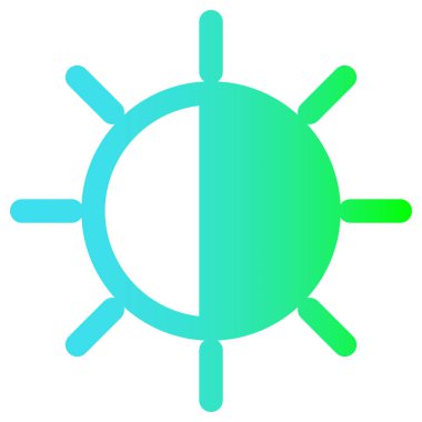 parlaklık vektör simgesi. biçim iki renkli düz sembol, mavi ve gri renkler, yuvarlak açılar, beyaz arkaplan