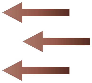 Beyaz arkaplanda izole edilmiş ok sol simgesi