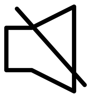 Çokluortam düz vektör illüstrasyonu, sessiz simge