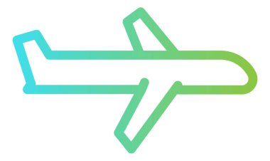 Hava jeti vektör simgesi. biçim iki renkli düz sembol, yumuşak mavi ve beyaz renkler, yuvarlak açılar,