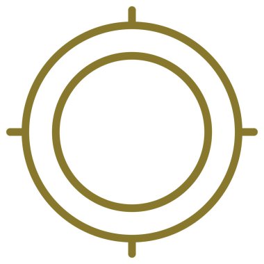 Beyaz arkaplanda izole edilmiş sarı yuvarlak çizgi simgesinin vektör çizimi