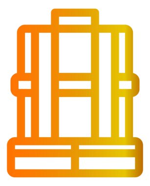 İnşaat vektör simgesi. biçim düz sembol, turuncu renk, yuvarlak açılar, beyaz arkaplan