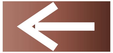 Beyaz arkaplanda izole edilmiş ok sol simgesi