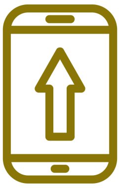 Vektör simgesi yükle. biçim düz sembol, beyaz renk, yuvarlak açılar, sarı arkaplan