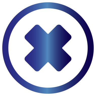 Yıldız sembolü simgesi. biçim iki renkli düz daire şeklinde sembol, mavi ve beyaz renkler, yuvarlak açılar, beyaz