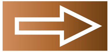 kahverengi renk ok sağ simgesi beyaz arkaplanda izole