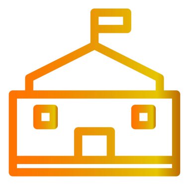 Otel düz vektör simgesi