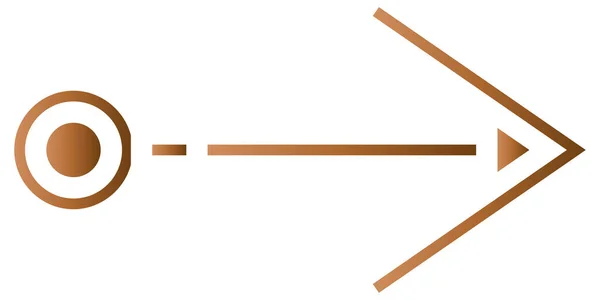 Коричневий Колір Стрілки Правий Символ Ізольований Білому Тлі — стоковий вектор