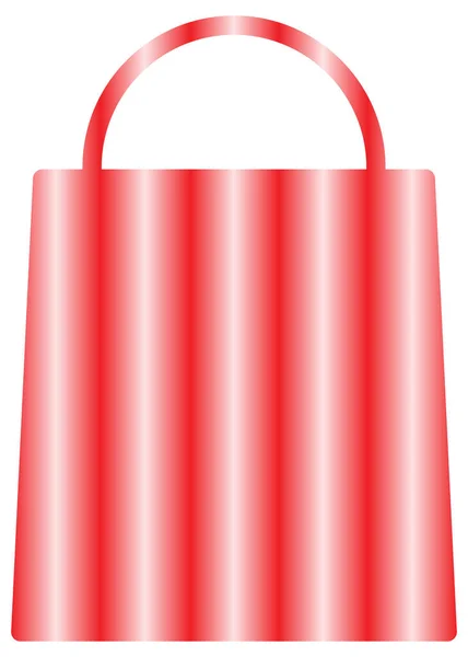 Icona Del Concetto Shopping Con Sacchetto Rosso Isolato Bianco — Vettoriale Stock